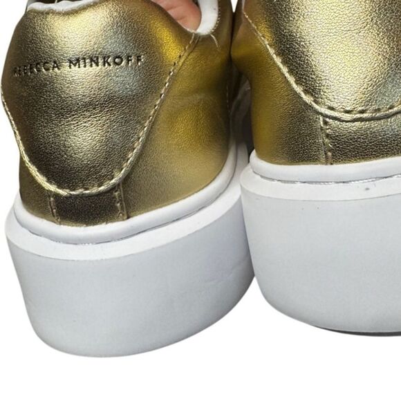 NWT Rebecca Minkoff Lizzie gold sneakers size 6 - Picture 5 of 10